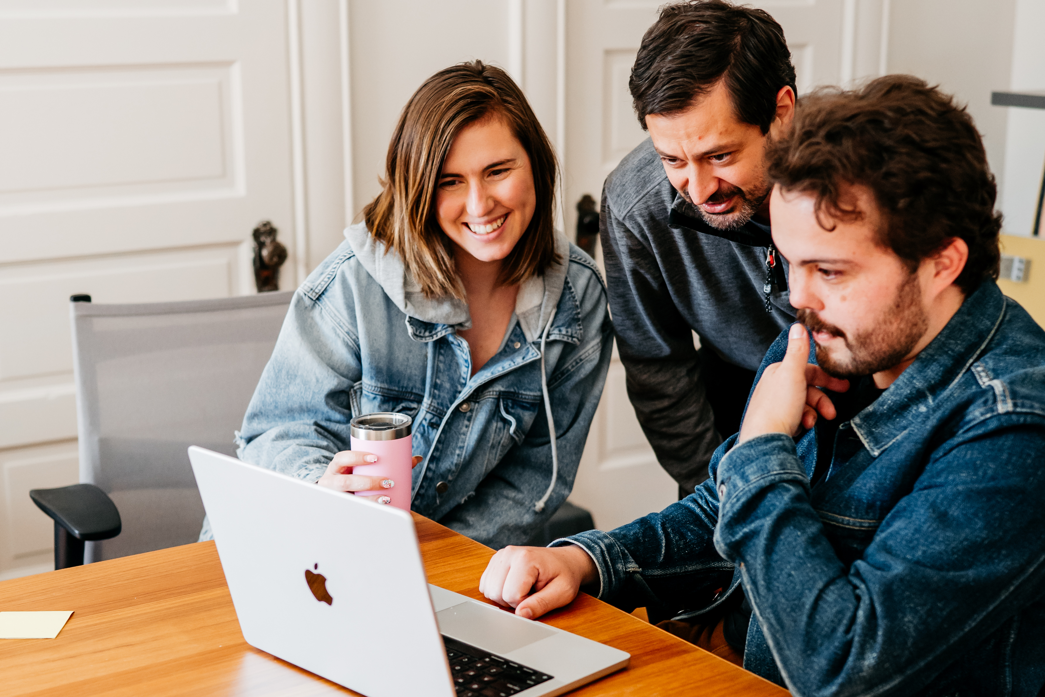 Designer working with developers