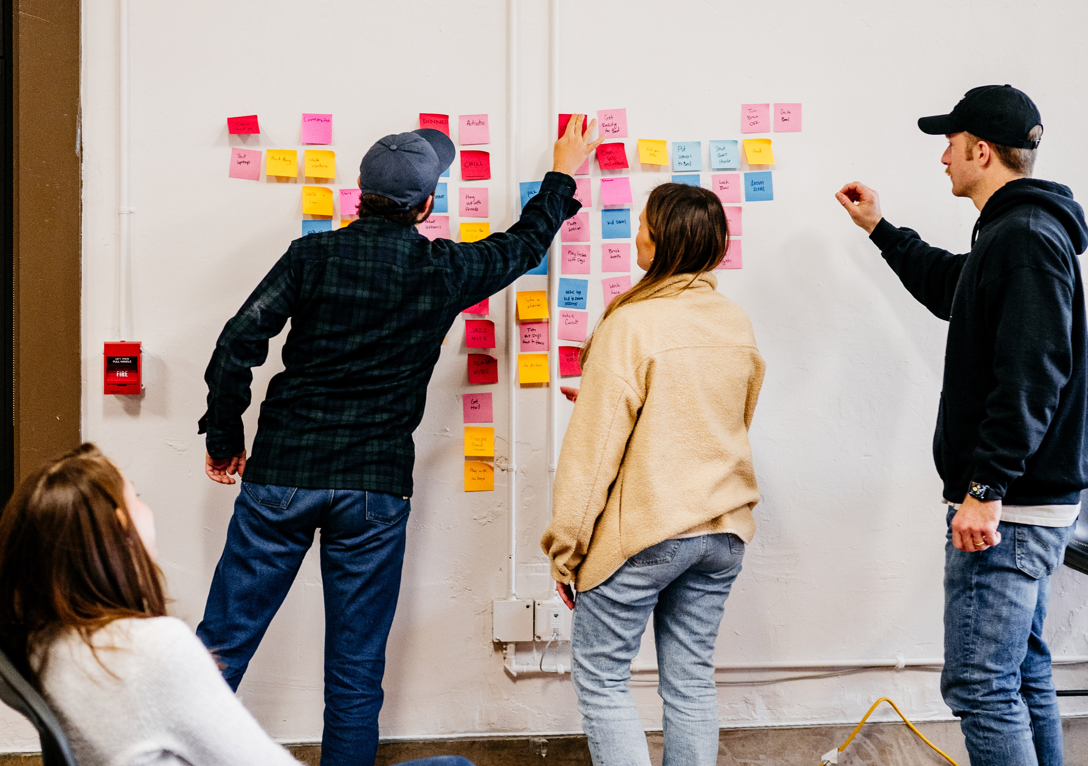 Over-shoulder shot of story mapping exercise