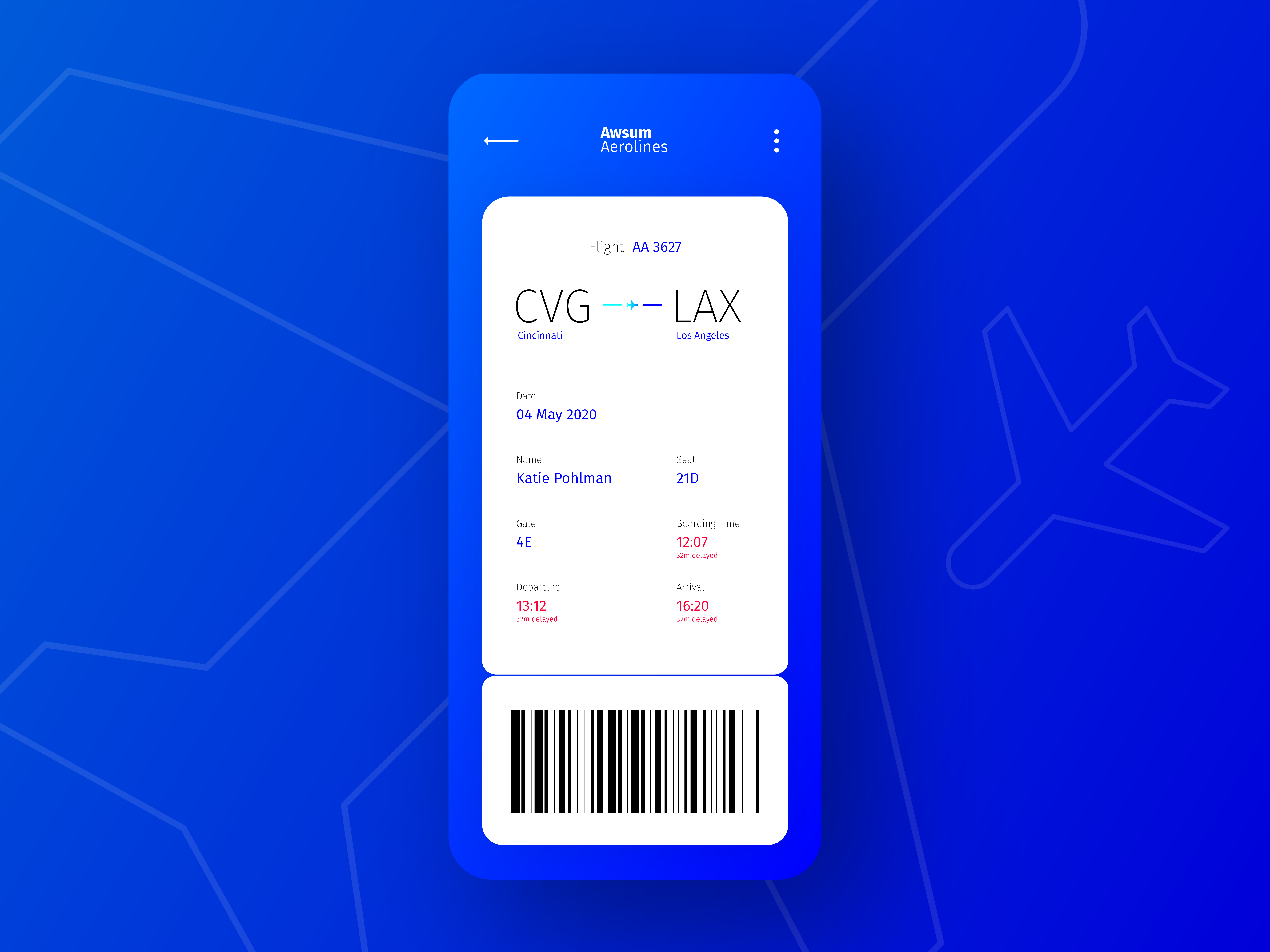 Weekly UI #5: Mobile Boarding Pass